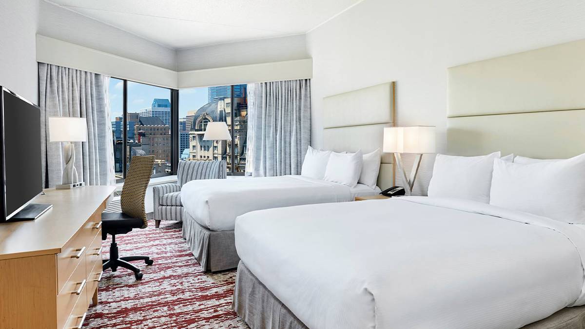 interior view of DoubleTree by Hilton Hotel Philadelphia Center City in Philadelphia, Pennsylvania, USA
